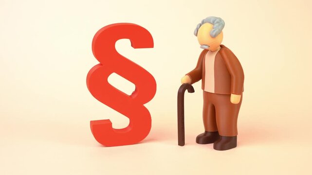 A man delivers a verdict in a court case. Protecting rights and interests. Pensions and inheritance dispute resolution and legal protection