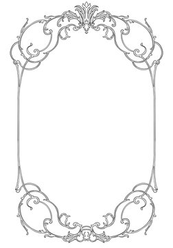 Rococo Ornamental Border Frame Illustration