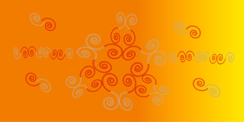 Vibrant orange and yellow gradient background with rope swirls © Samira Islam