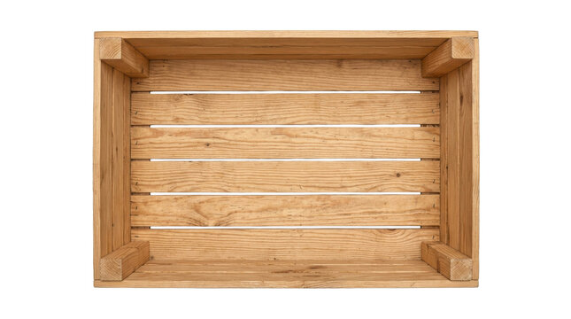 Wooden crate for storage or produce on a transparent background PNG image