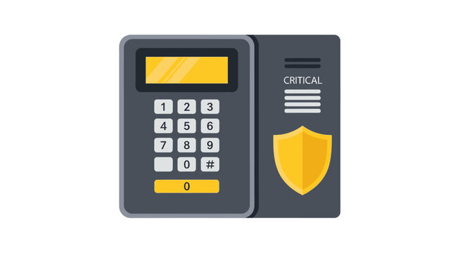 Access Control Security Keypad System with Digital PIN Pad and Shield Icon Illustration
