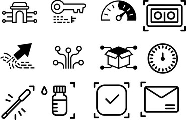 Fototapeta premium Technology icons set and science finance and vector