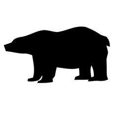 Obraz premium Large brown bear silhouette standing on transparent background for wildlife design projects.