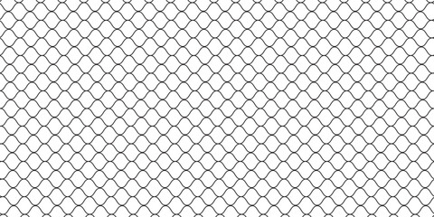 Fishing or soccer net. Repeated hexagon pattern. Black wired mesh texture isolated on white background. Metallic or fabric fence, cage or lattice structure. Vector graphic Illustration. © subang