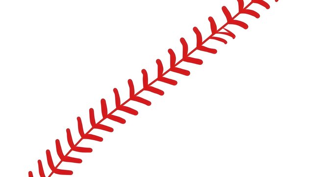 Flat vector illustration of red stitching pattern from a baseball texture.