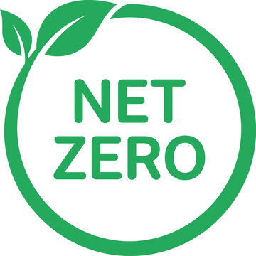 Green net zero logo with leaf