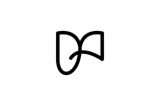Minimalist Open Book Education Logo: Modern Letter DM Monogram Vector Library Publishing Brand Icon