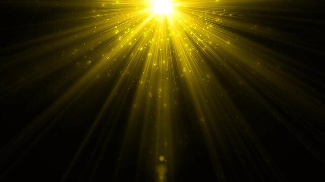 Shining Gold Sunburst Light Rays Loop Animation.