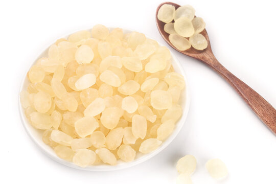 Dried Soapnuts in Bowl with Wooden Spoon, Guizhou Natural Ingredient