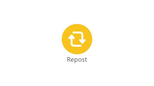 Repost Social Media Icon Animation on White Background