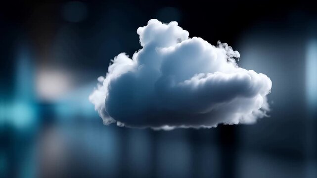 Cloud storage database technology concept, secure data backup and disaster recovery for business and personal use, abstract server racks and cloud interface overlay on a modern