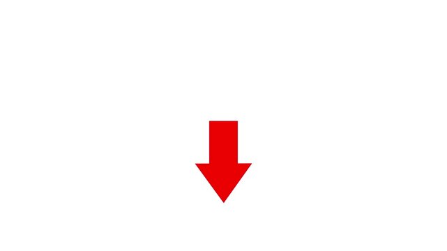 downward arrow icon in flat design directional pointer symbol