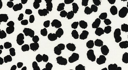 Fototapeta premium Black and white animal print fabric texture for fashion and interior design