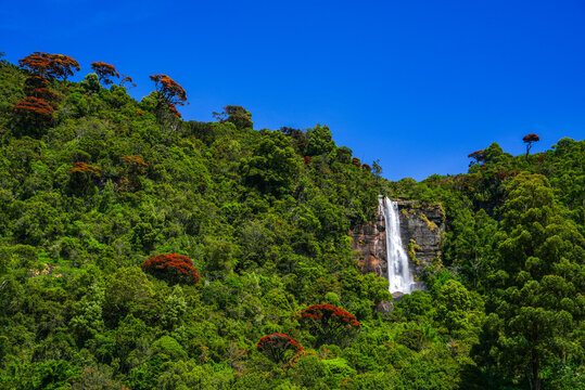 Lover's Leap waterfall in Nuwara Eliya, Sri Lanka, Asia	