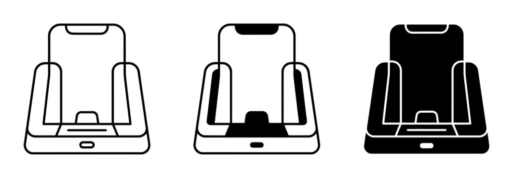 3 Mobile Payment Terminal icons, credit card reader, POS terminal, outline solid styles, UI design