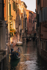 Gondola in venice with old building and canal high quality © Joel