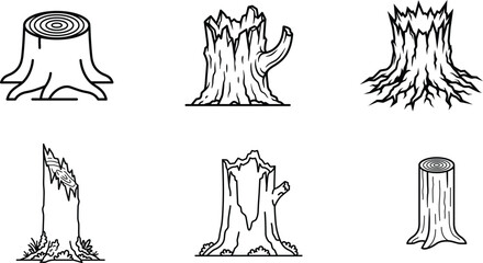 tree stump cut logs and trunks in various shapes and sizes © Saidurra12