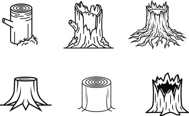 tree stumps in various shapes and sizes for illustration purposes  tree stumps © Saidurra12