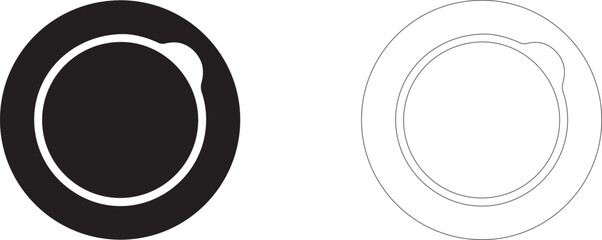 Planet with satellite vector icon, solar eclipse symbol, moon orbit, celestial body, astronomy and gravity. © PicMag