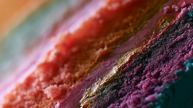 Extreme Macro of Colorful Frosted Cake Texture with Sprinkles
