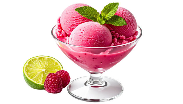 Himbeersorbet, freigestellt