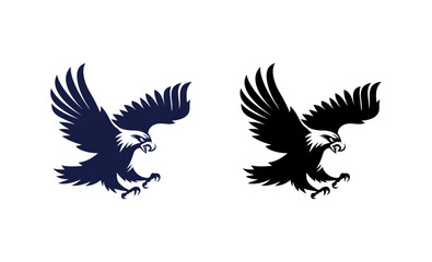 Fototapeta premium Set of eagle logos, eagle silhouette in flight, vector illustration