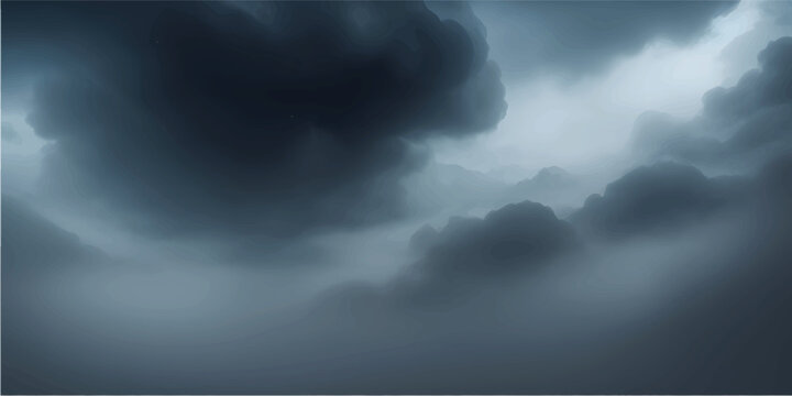 Dramatic cloudscape during a stormy summer day as dark overcast rain clouds mix with bright white air and sunlight before a heavy thunderstorm