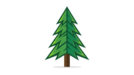 Obraz premium Vibrant green stylized evergreen tree icon representing nature, growth, and the beauty of forest landscapes, ideal for graphic design elements and environmental themes