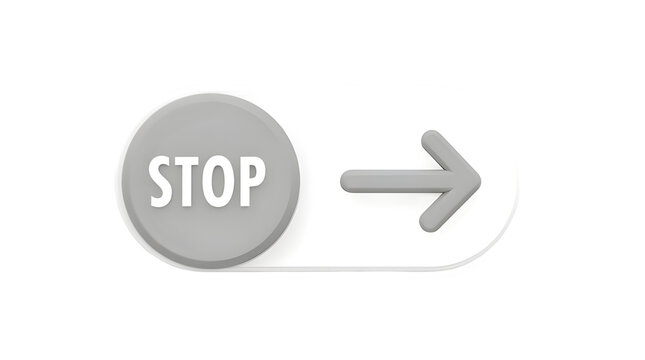 Stop button with right arrow symbol, the arrow has