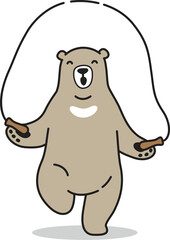 Fototapeta premium bear polar jumping robe icon sport cartoon character illustration