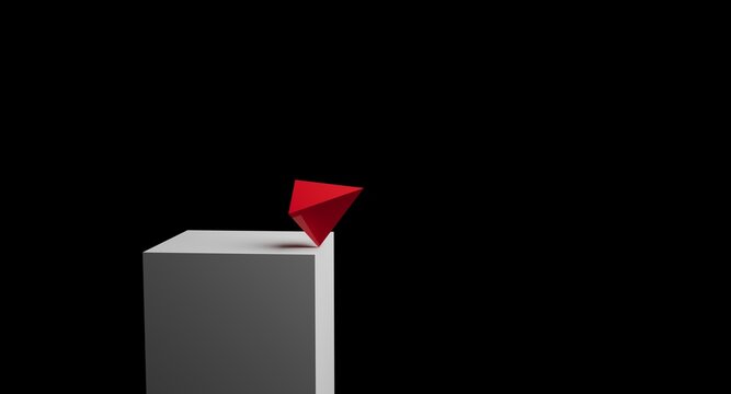 red pyramid on black background