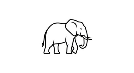Fototapeta premium Simple elephant outline graphic icon