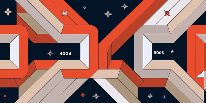 geometric abstract pattern with numbers shapes lines