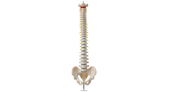 Human Spine and Pelvis Anatomical Model Isolated on White Background