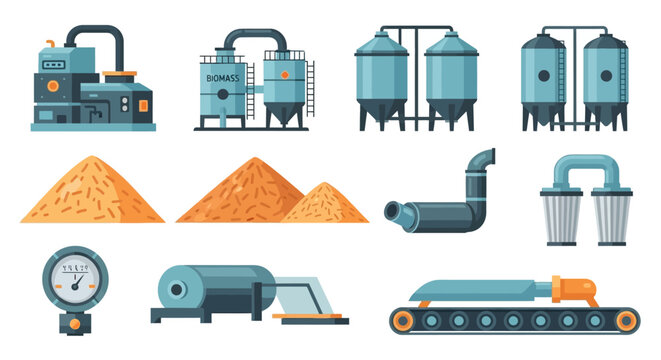 Industrial Plant Equipment, Manufacturing Machinery, and Raw Materials Set