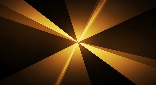 Golden light rays expanding from center abstract radial burst background sunbeam flare pattern abstract background spectrum illumination futuristic