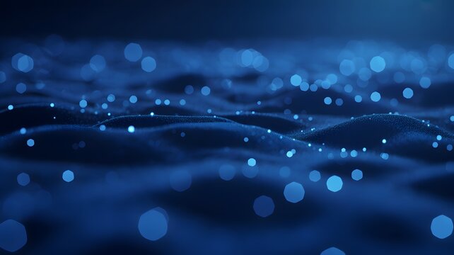blue abstract waves with bokeh effect hexagonal soft focus digital art render