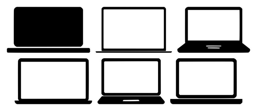 Online webinar icon set with solid black shapes and minimalist design featuring remote learning, virtual conference, digital event with online education and live streaming symbols