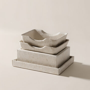 Minimal eco-friendly packaging mockup made from recyclable sustainable materials.