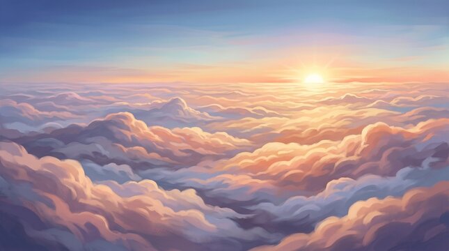 Heavenly Cloudscape at Sunrise &ndash; Spiritual Serenity