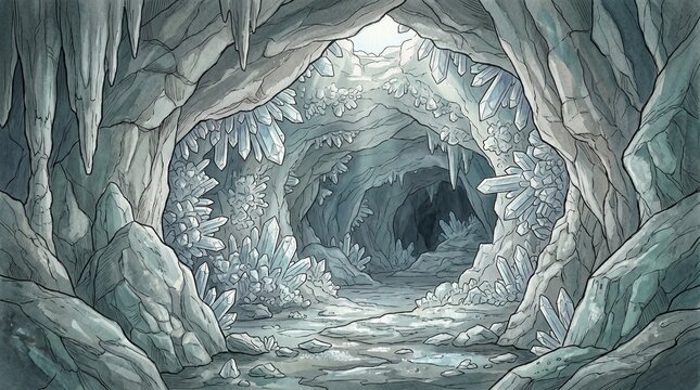 Crystal Cave Illustration &ndash; Fantasy Adventure