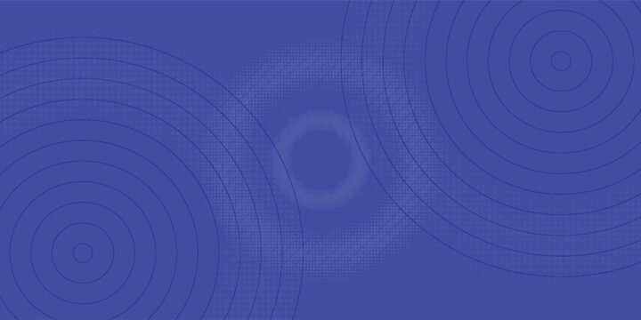 Geometric halftone dot pattern background - vector graphic design from blue circles