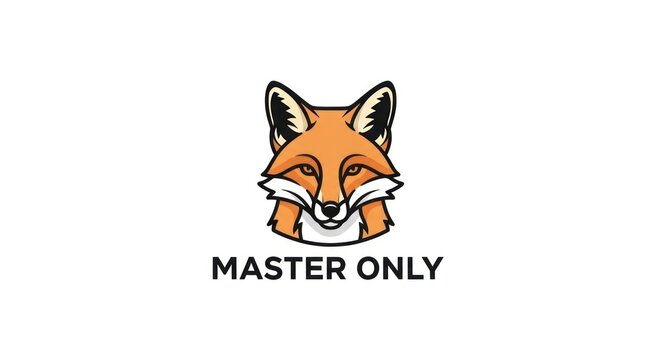 Stylized fox head logo with orange and white fur