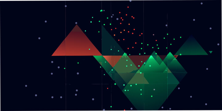 geometric mountain peaks on dark background triangle