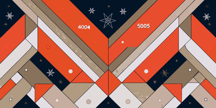 geometric pattern with stars and numbers triangle
