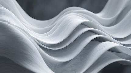 Fototapeta premium Abstract flowing white fabric waves background