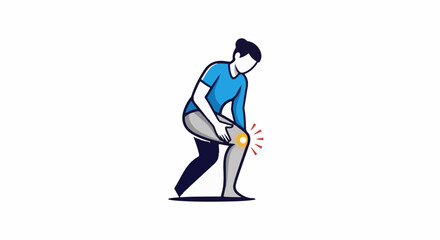 Fototapeta premium Person experiencing knee pain, a common ailment