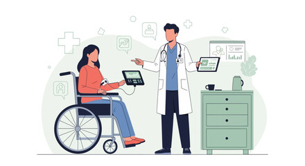 Fototapeta premium Medical Consultation Demonstrating Patient Monitoring and Advanced Health Analysis Techniques