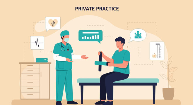 Medical Consultation Demonstrating Patient Interaction in Private Healthcare Setting