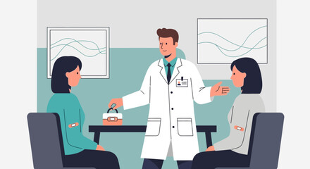 Fototapeta premium Medical Consultation Demonstrating Vaccination, Addressing Health Needs, and Providing Care